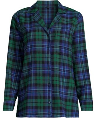 Women's Long Sleeve Print Flannel Pajama Top