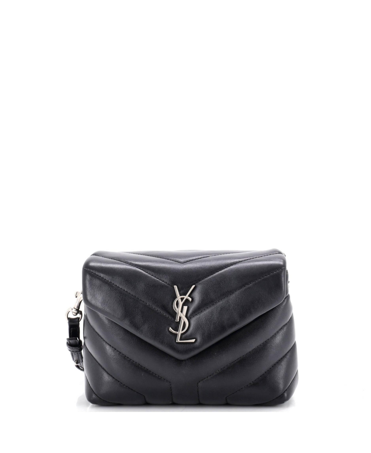 Pre-Owned Saint Laurent Toy Loulou Shoulder Bag Matelasse Chevron Leather - Black