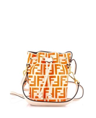 Mini Mon Tresor Bucket Bag Zucca Embossed Leather