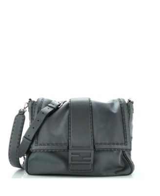 Large Baguette Flap Messenger Bag Nylon