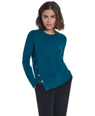 Women's Asymmetrical Long-Sleeve Crewneck Sweater