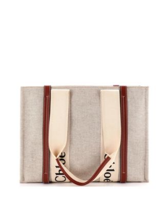 Medium Woody Tote Canvas with Leather