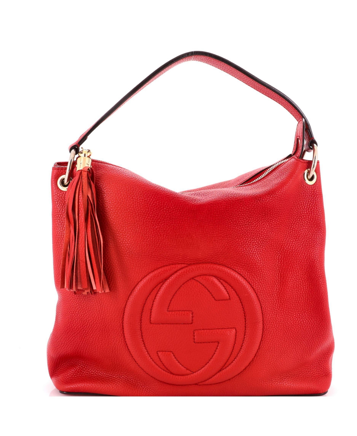 Pre-Owned Gucci Large Soho Convertible Hobo Leather - Red