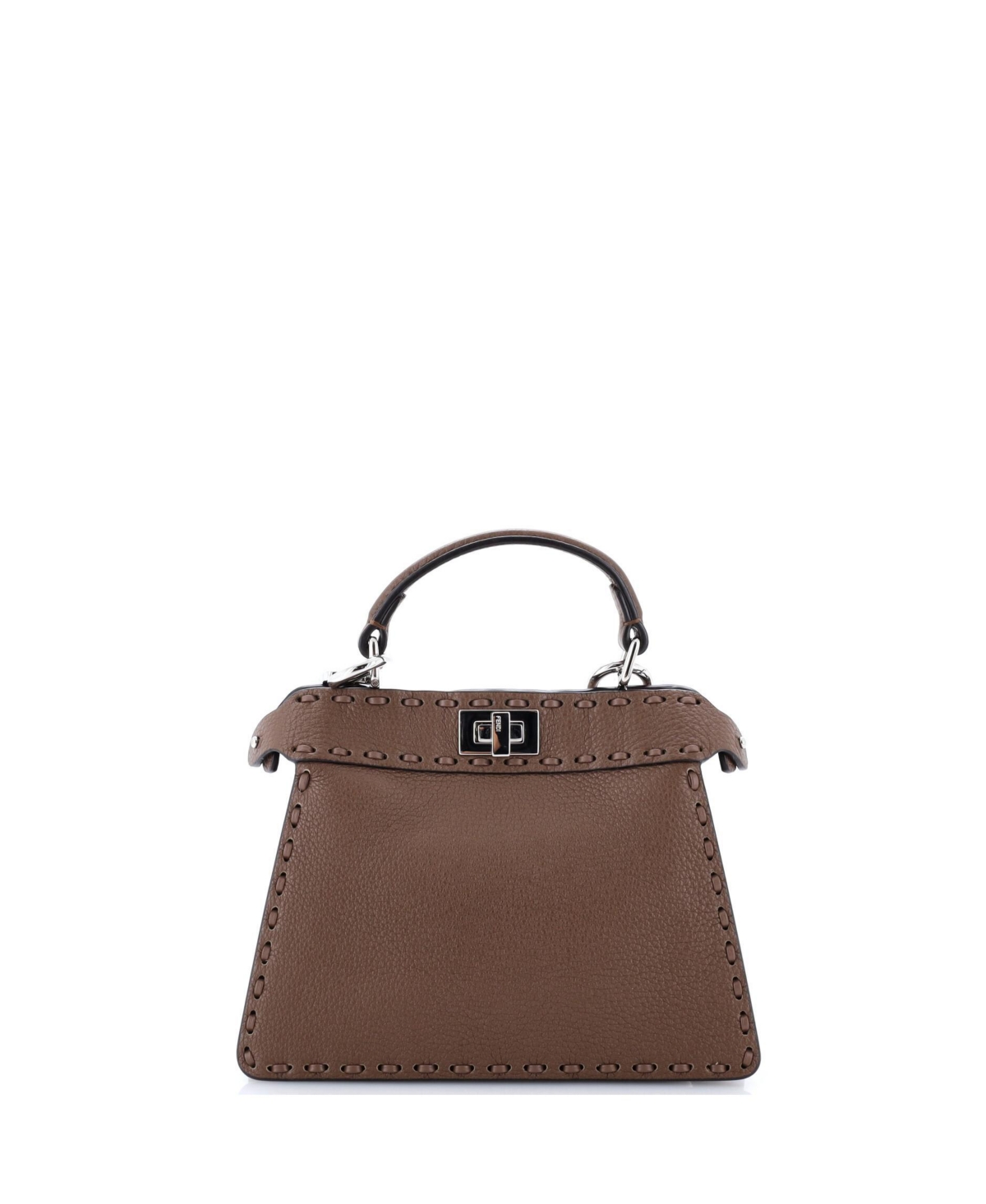Pre-Owned Fendi Peekaboo ISeeU Petite Selleria Mini Leather Shoulder Bag