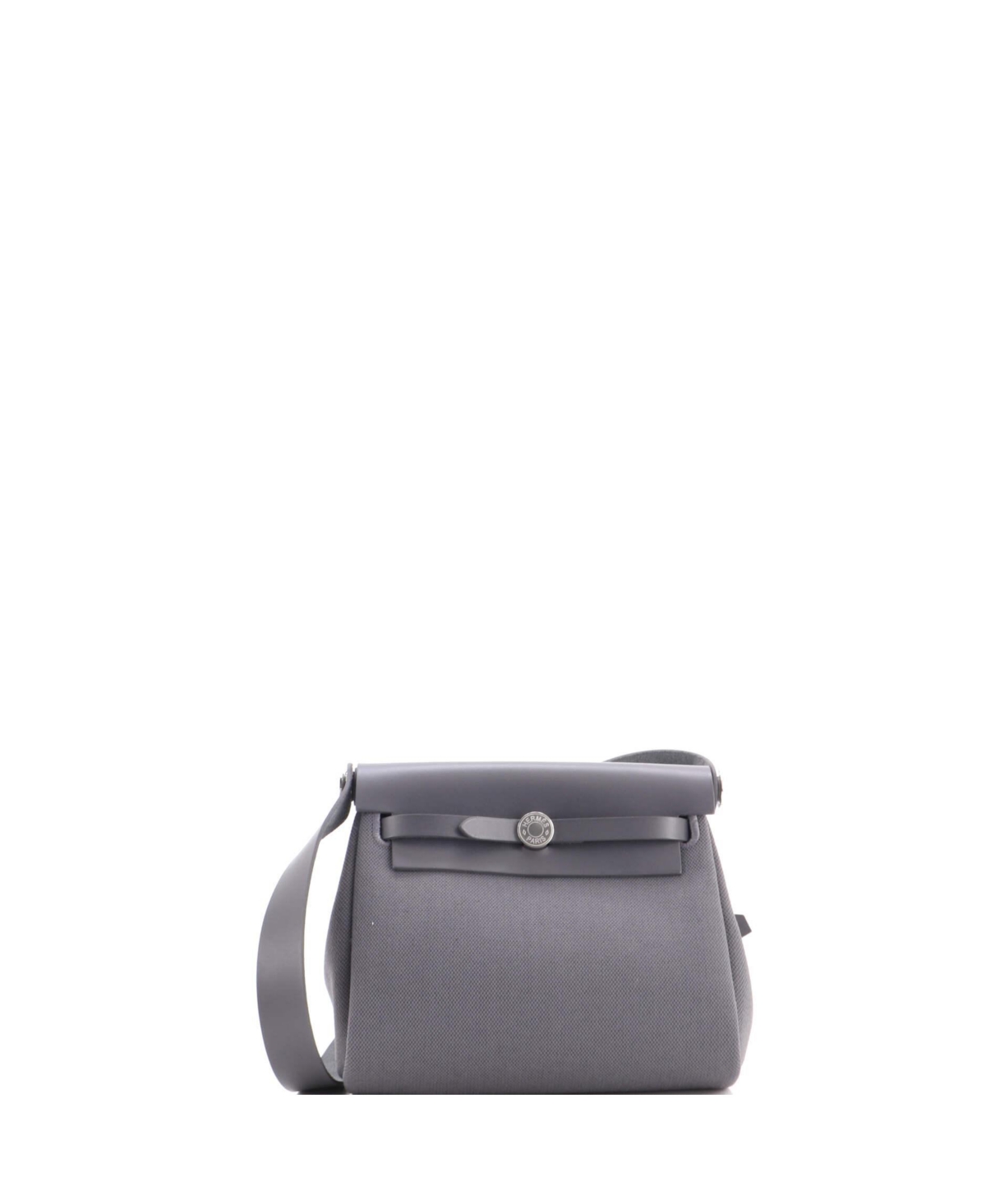 Pre-Owned Hermes 20 Herbag Zip Toile and Leather - Grey