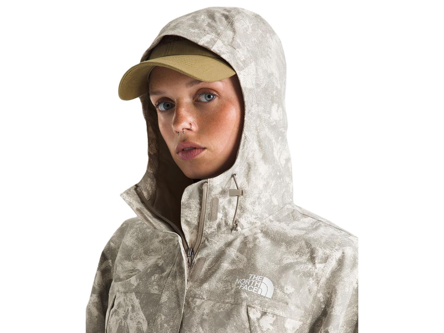 Женская куртка The North Face Antora Hooded, цвет: Каменный меловой с принтом — фото 5