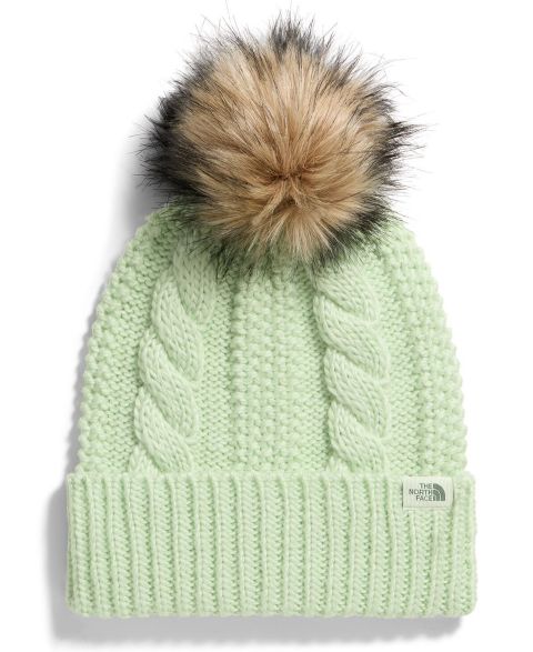 Женская шапка The North Face Oh Mega Faux-Fur Pom, цвет: Лаймовый