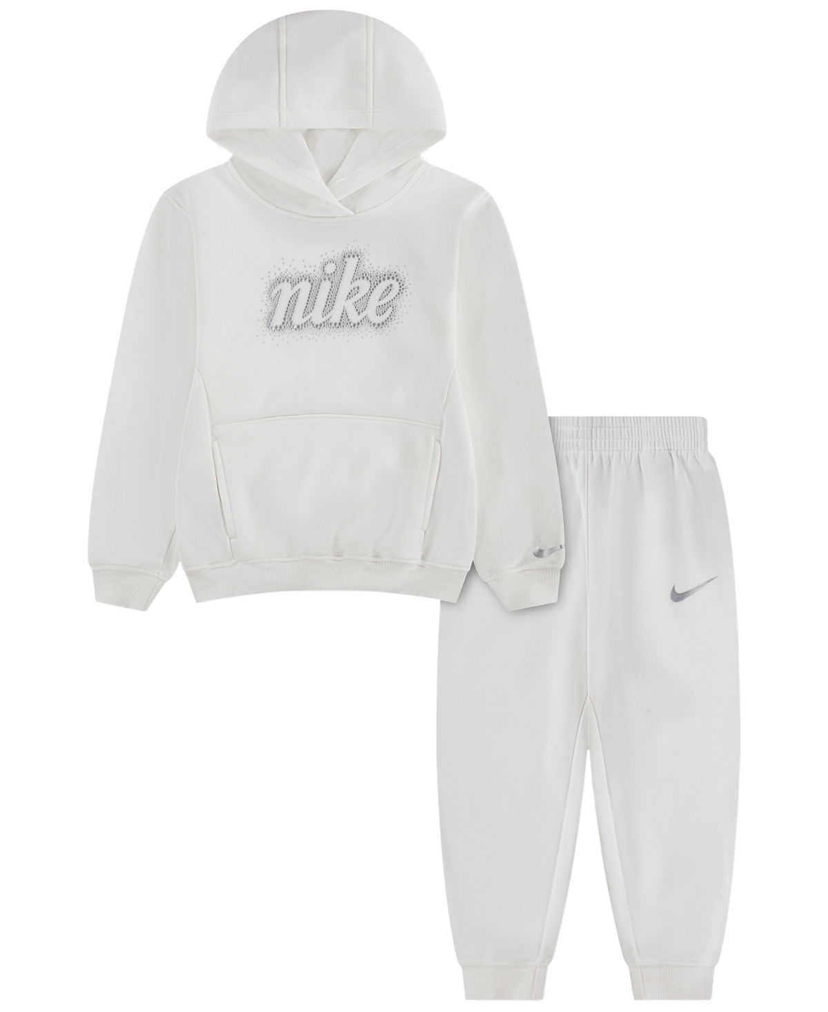 Nike Girls' 4-6X Swoosh Sparkle Long-Sleeve Hooded Hoodie and Joggers, 2-Piece Set