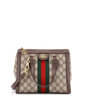 Small Ophidia Top Handle Canvas Crossbody Tote
