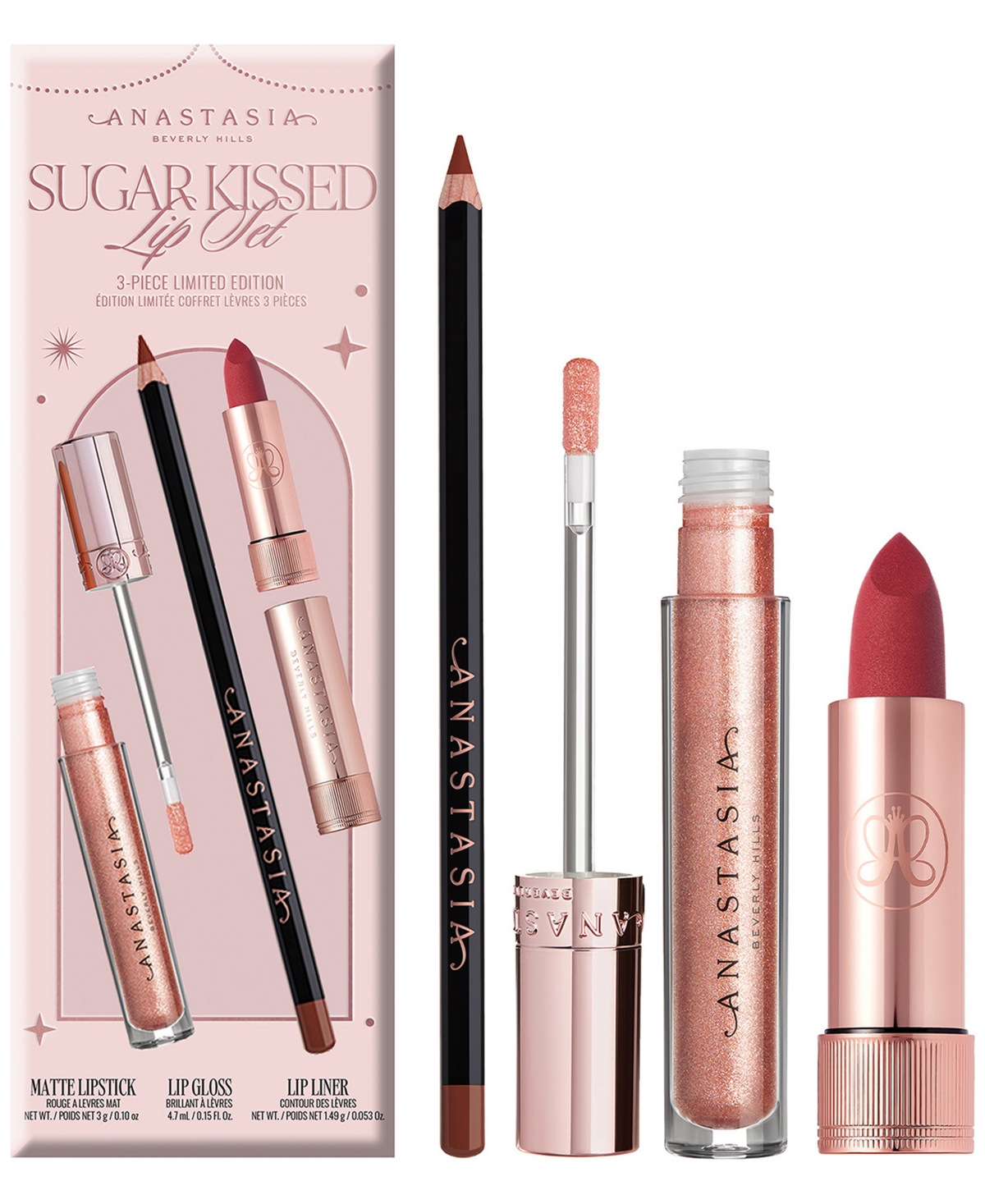 Anastasia Beverly Hills Sugar Kissed – Limited Edition 3-Piece Lip Set - Sugar Plum