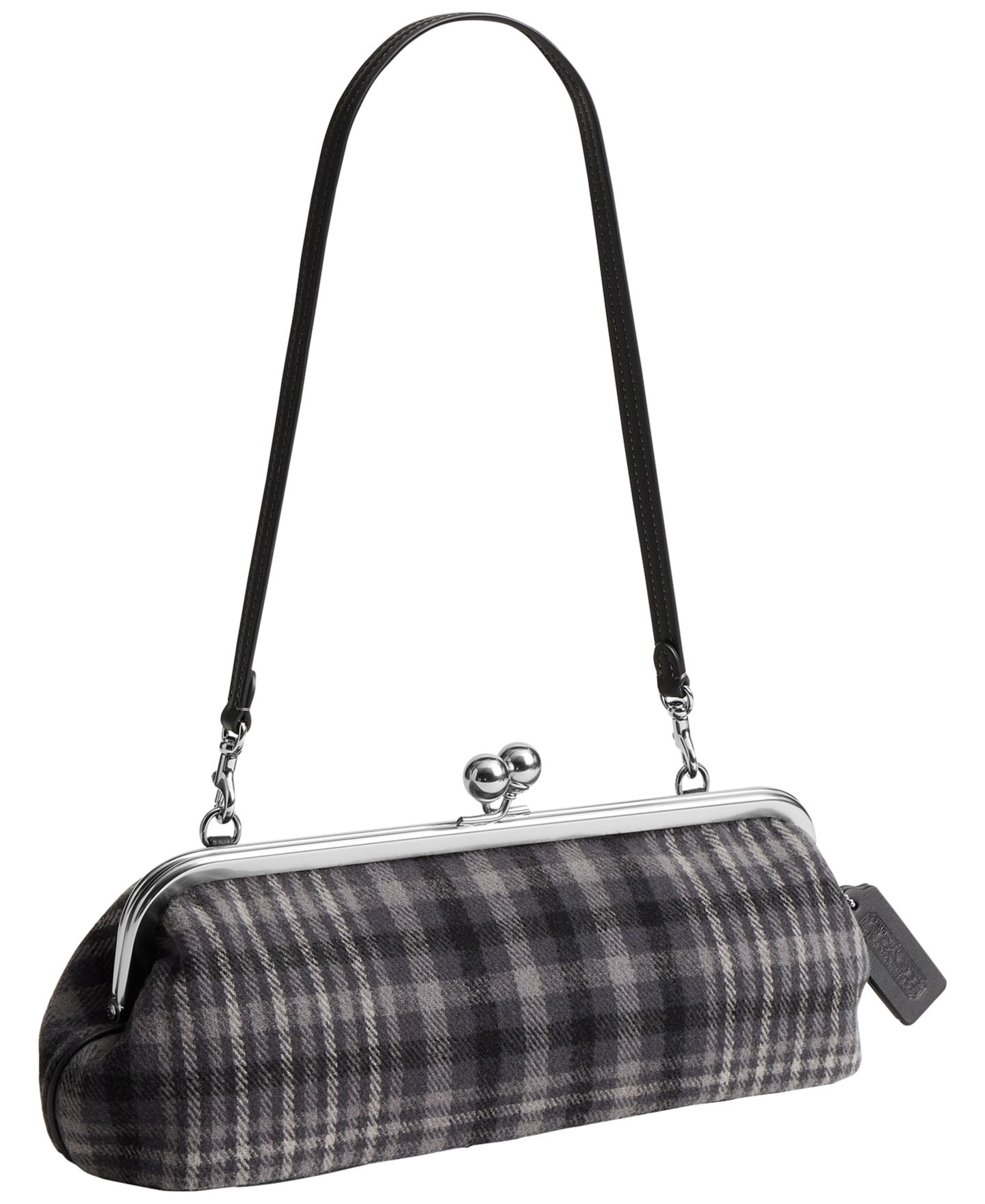 Женская сумка на плечо Coach Kiss-Lock 30 с каркасом в клетку, малая, цвет: Серый разноцветный — фото 5