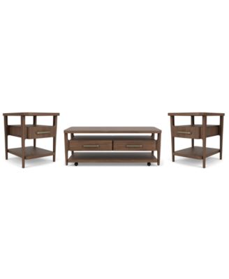 Amelie 3-Piece Wood Modern Table Set (Coffee Table and 2 End Tables)