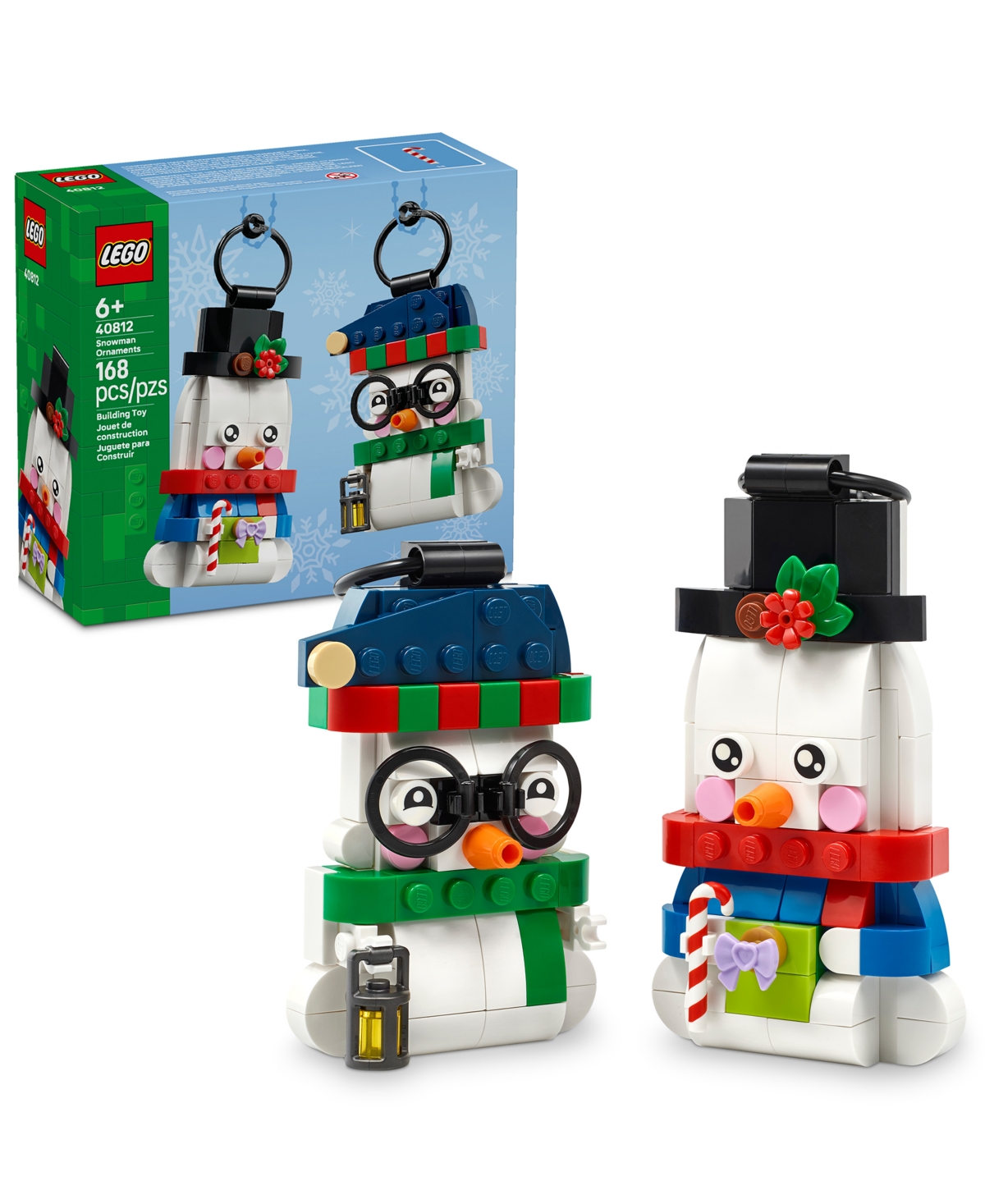 Lego Snowman Ornaments 40812 168-Piece Building Set, Ages 6+