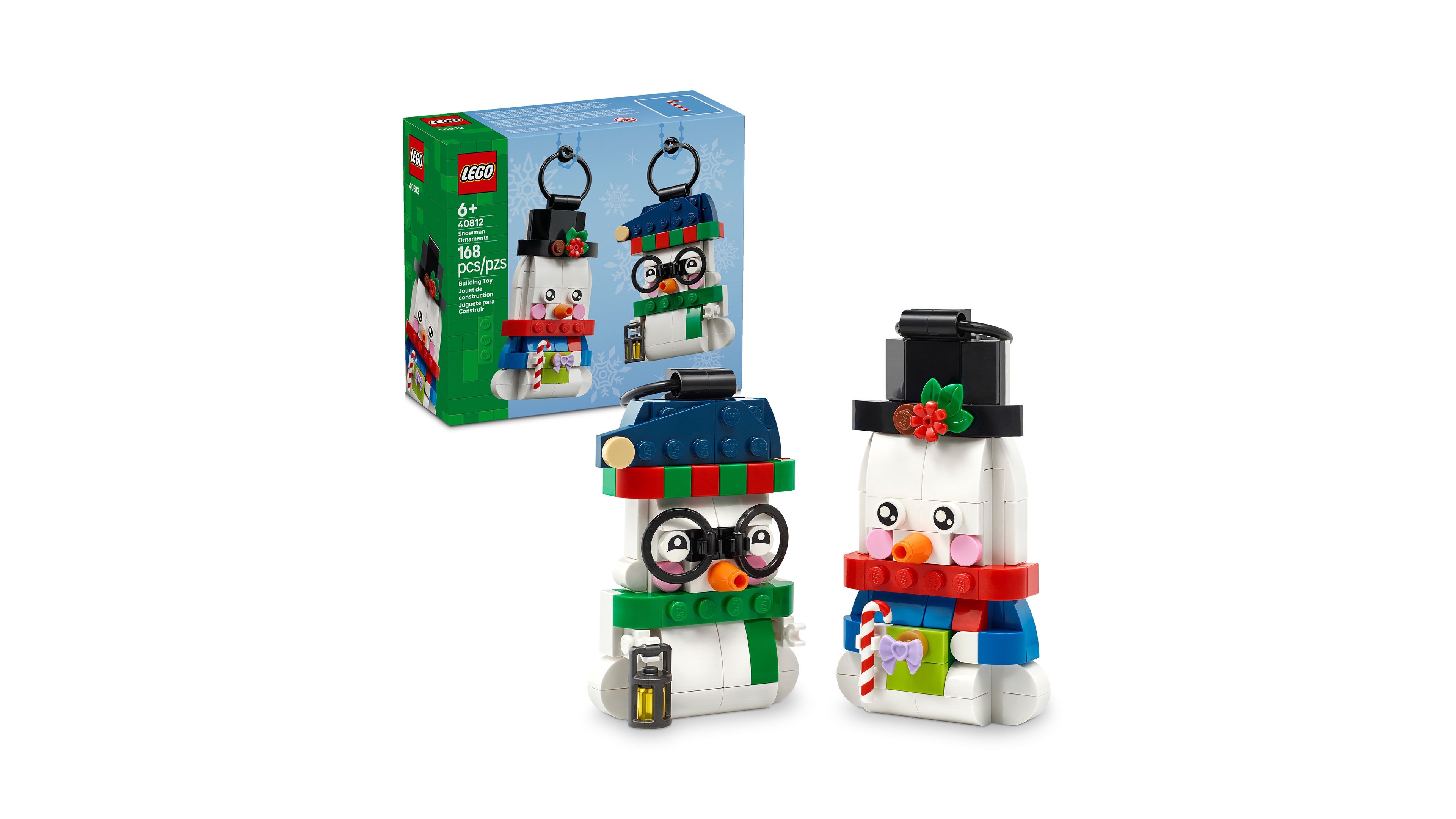 Lego Snowman Ornaments 40812 168-Piece Building Set, Ages 6+