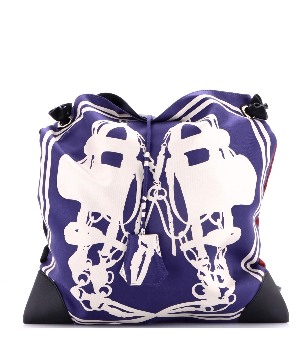 Pre-Owned Hermes Pm Silky City Bag Printed Silk and Leather