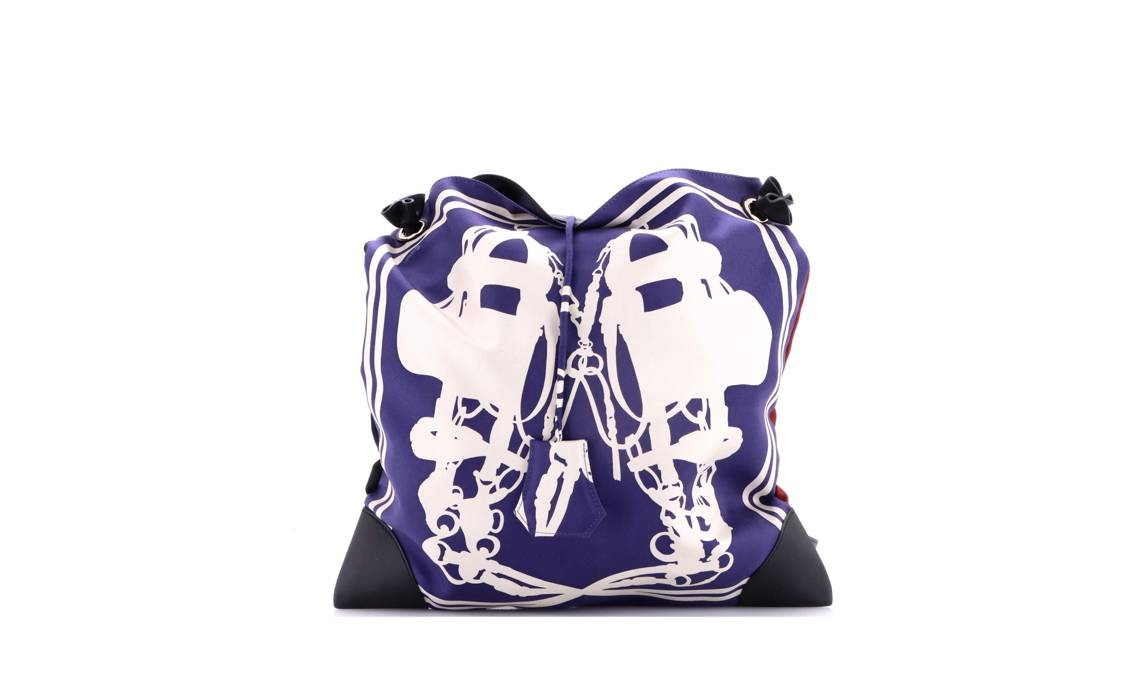 Pre-Owned Hermes Pm Silky City Bag Printed Silk and Leather
