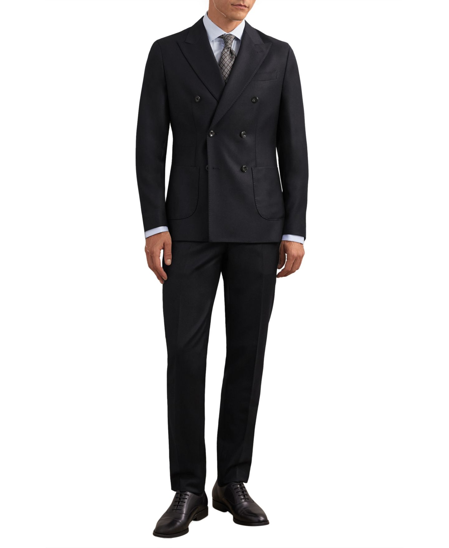 Мужской пиджак REISS Muse Double-Breasted Tailored-Fit Wool Blazer, цвет: Тёмно-синий — фото 3