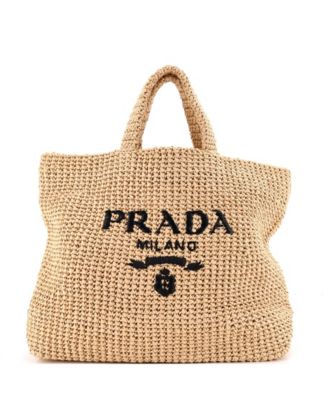 Large Logo Tote Raffia