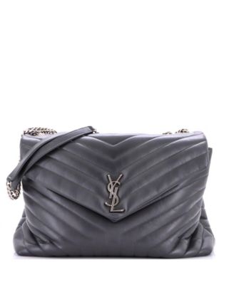 Large Loulou Shoulder Bag Matelasse Chevron Leather