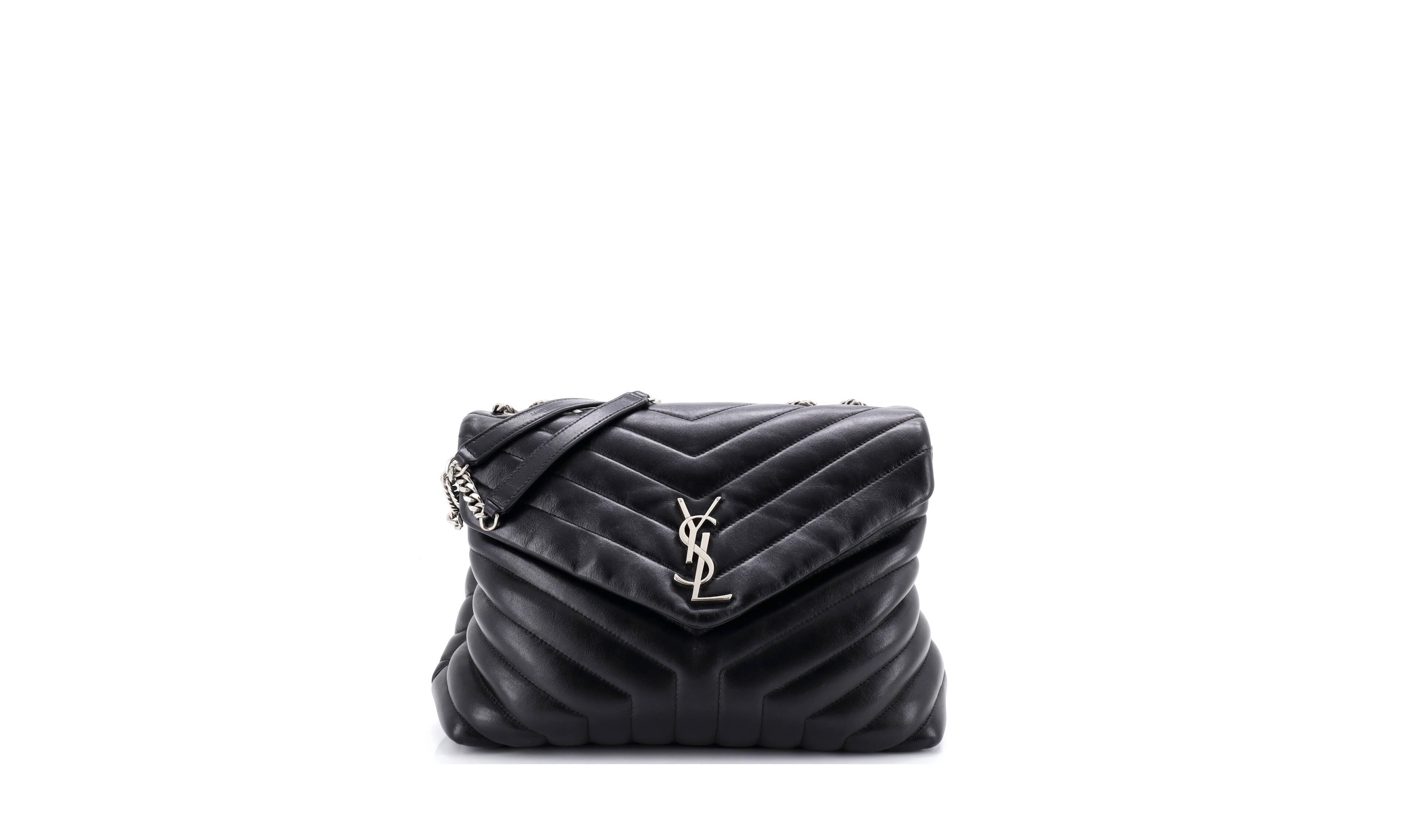 Pre-Owned Saint Laurent Loulou Good Condition Medium Matelasse Chevron Shoulder Bag