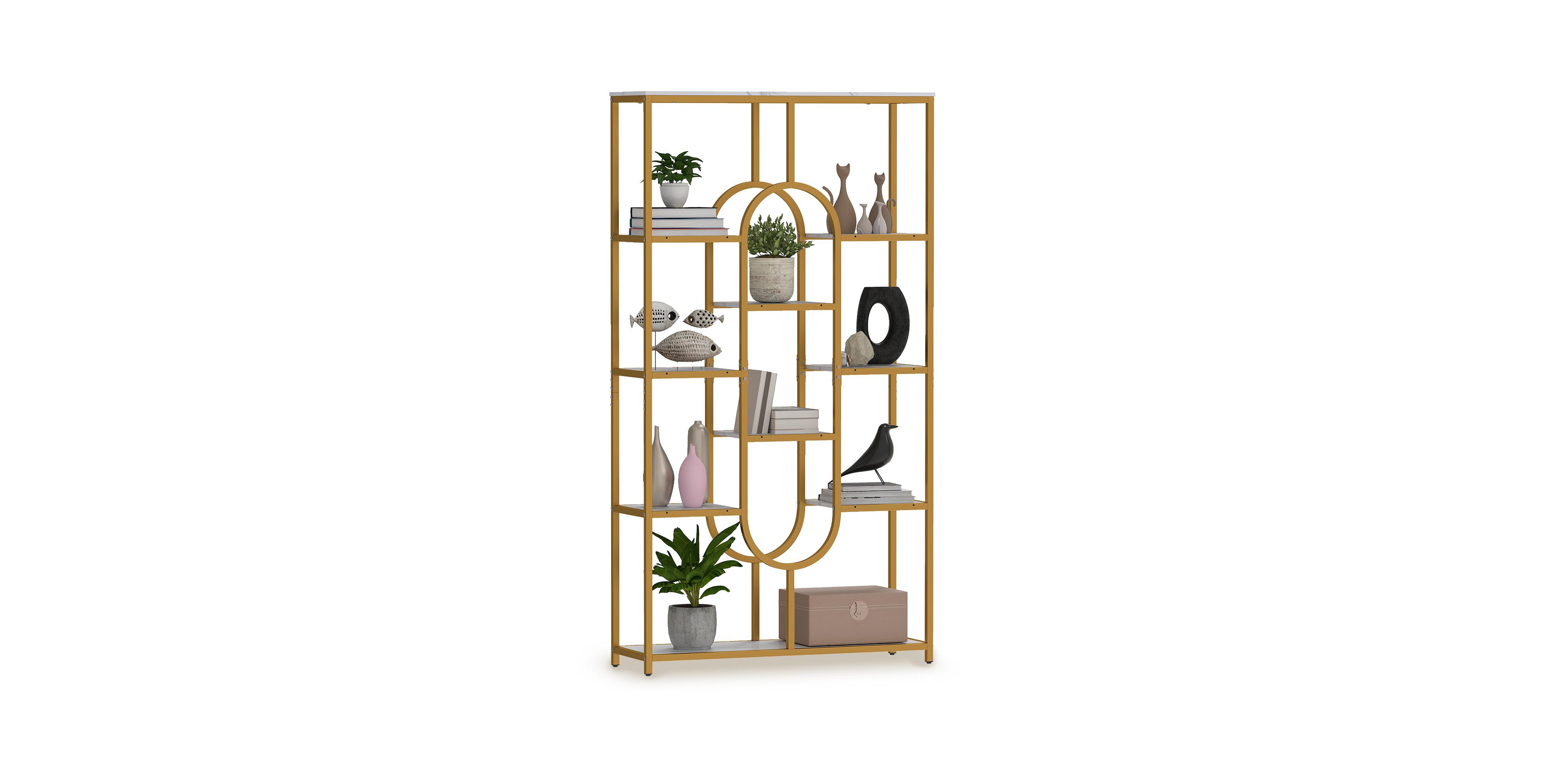 Mecale 5-Tier Tall Etagere Bookcase with Open Storage Shelves