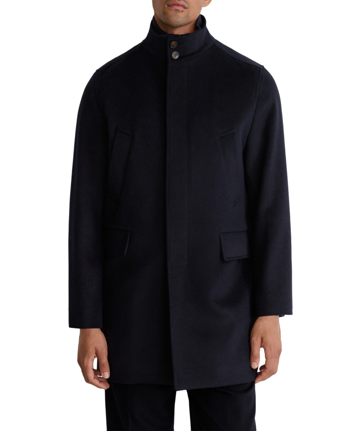 Reiss Men's Fossil Wool-Blend Single-Breasted Removable Gilet-Insert Coat