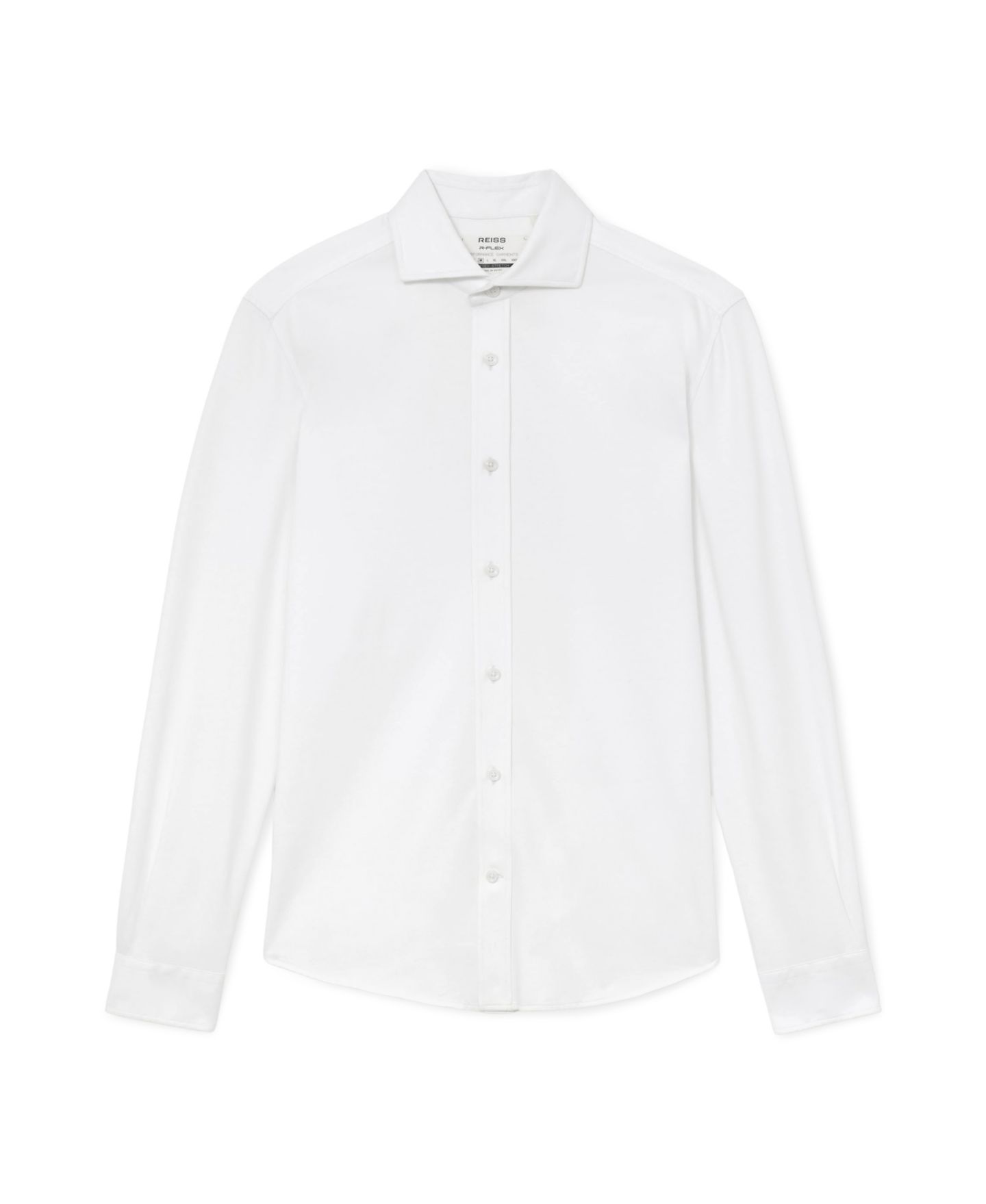 Мужская рубашка REISS Monaco Slim-Fit Long-Sleeve Cotton-Blend Jersey, цвет: Белый — фото 2