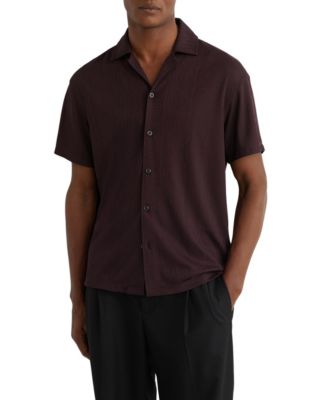 Men's Ando Jacquard-Stripe Cuban-Collar Shirt
