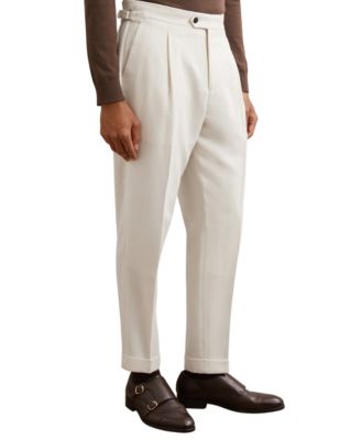 Men's Flush Tailored-Fit Pleated Wool-Blend Pants