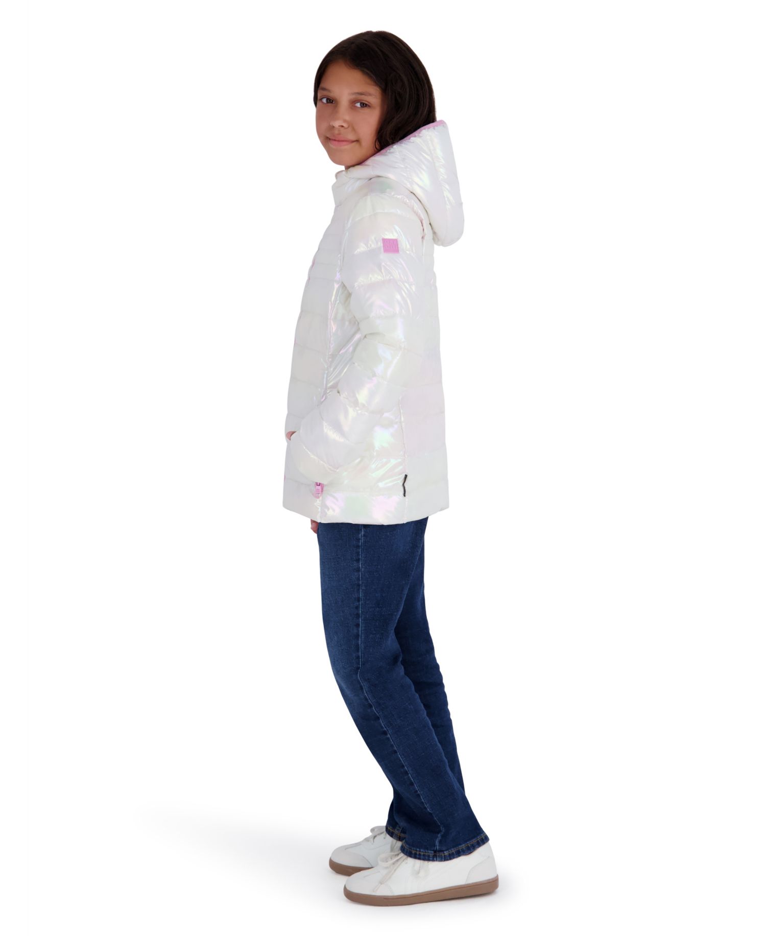 Girls' 5-16 Lightweight Hooded Packable Jacket