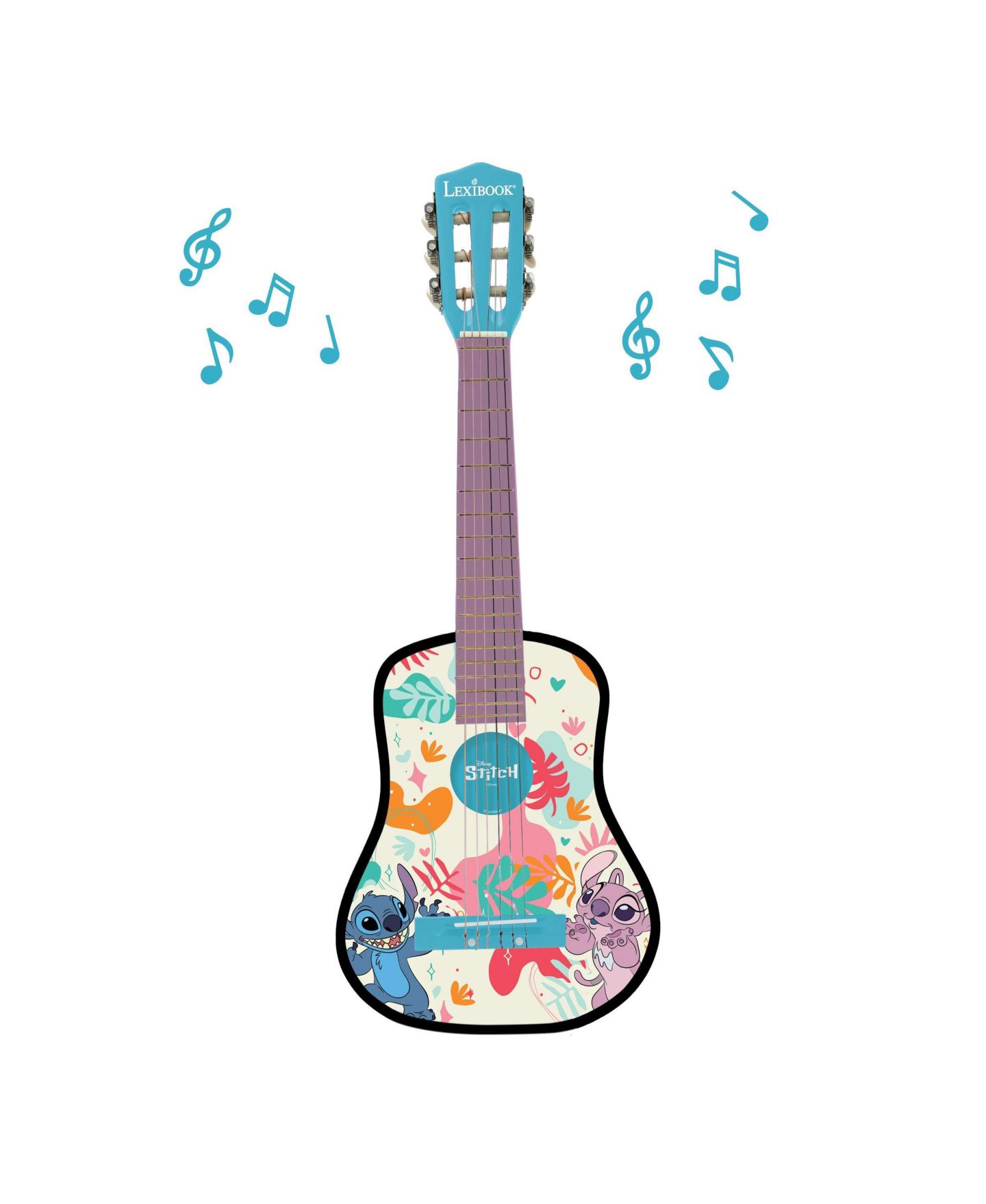 Деревянная акустическая гитара Disney Stitch с 6 нейлоновыми струнами, от 5 лет, цвет: Разноцветный — фото 7
