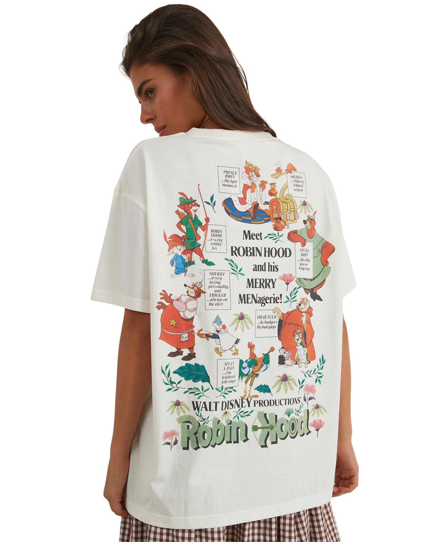 Женская футболка Skinnydip London Disney Robin Hood Poster Oversized Graphic, цвет: Экрю — фото 3