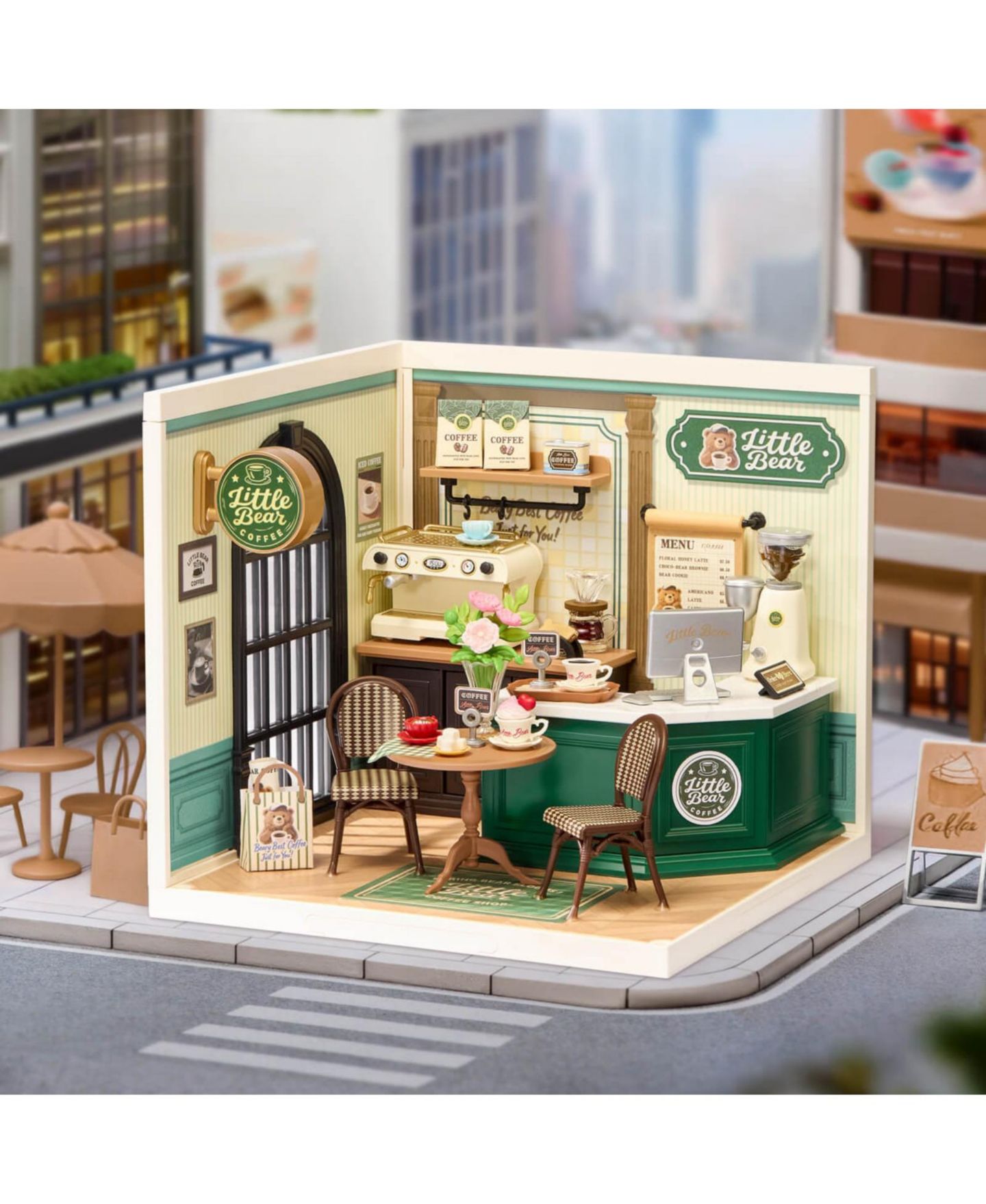 Детский конструктор Robotime Little Bear Cafe 119-Piece Miniature Building Set, Ages 14+ — фото 3