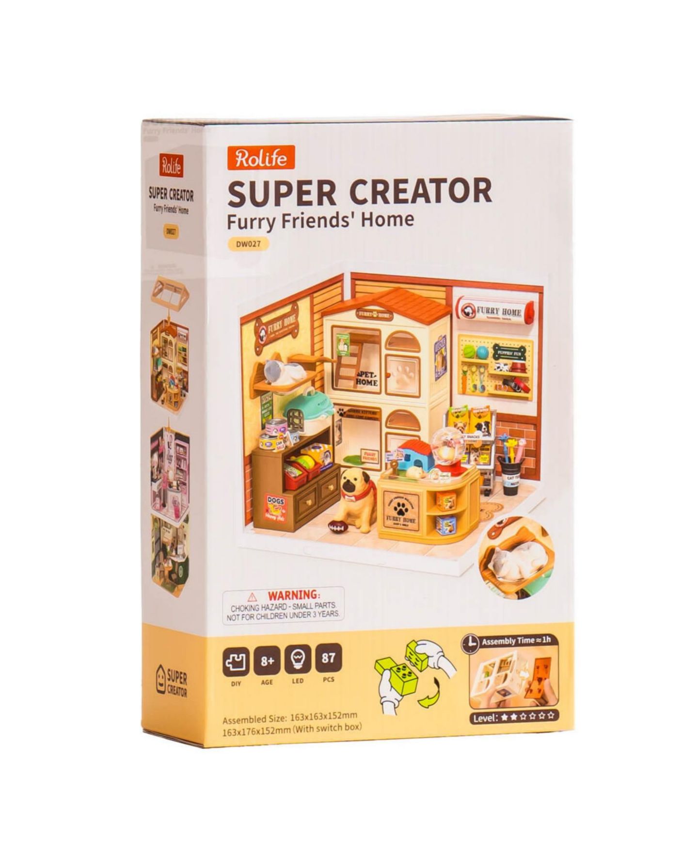 Детский конструктор Robotime Furry Friends' Home Pet Shop 87-Piece Building Set, Ages 14+ — фото 6