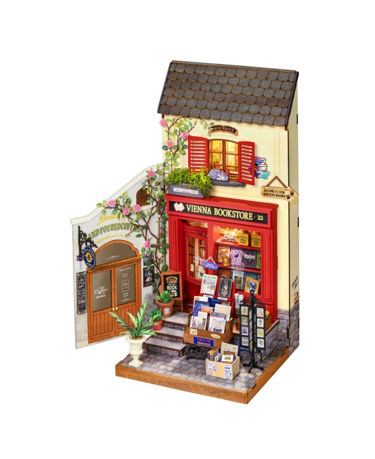 Robotime Vienna Book Nook 3D Wooden Puzzle, Ages 14+
