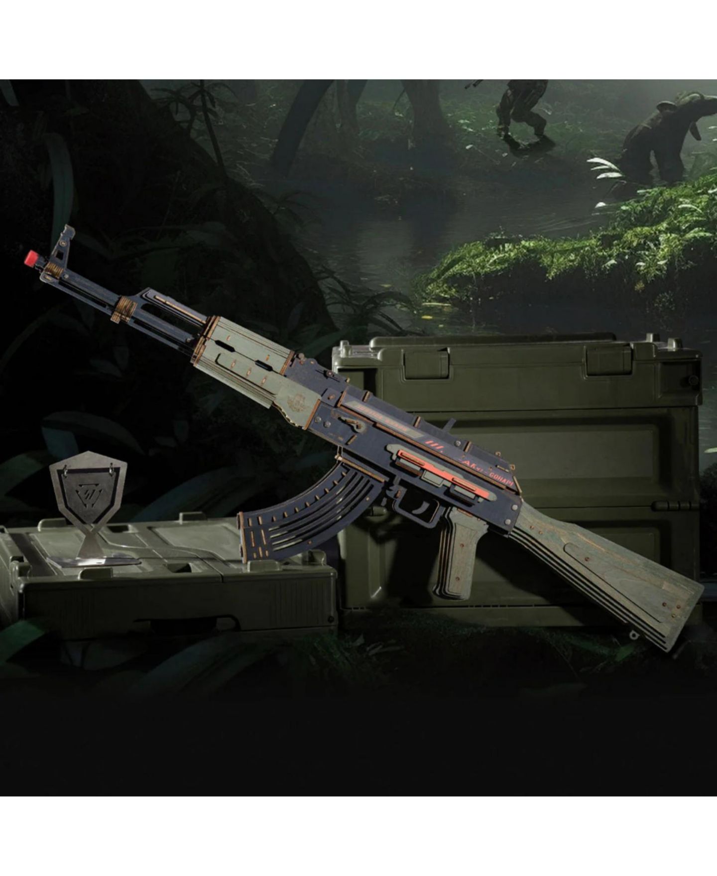 Детский конструктор Robotime M416 Carbine 3D Wooden Puzzle Rubber Band Model Building Set, Ages 14+ — фото 5