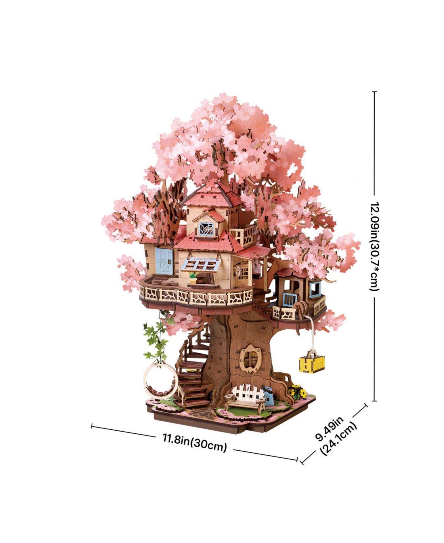 Детский конструктор Robotime Sakura Treehouse Cherry Blossom 535-Piece Wooden Building Set, Ages 14+ — фото 4