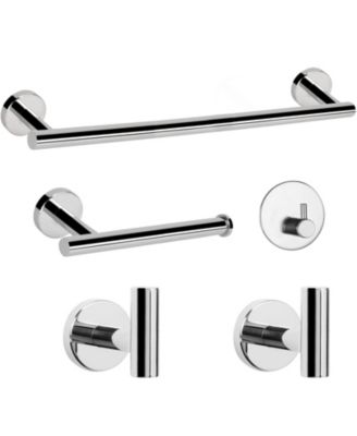 5 Bathroom Hardware Set S304 Stainless Steel Towel Bar Toilet Paper Holder Hooks 16