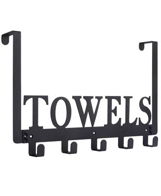 5 Hooks Over Door Hooks Towel Rack Bathroom Hardware Bedroom Cabinet Metal