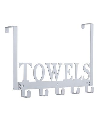 5 Hooks Over Door Hooks Towel Rack Bathroom Hardware Bedroom Cabinet Metal
