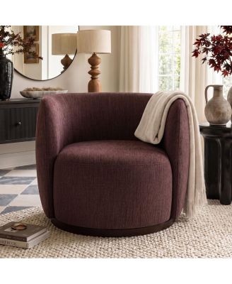 Swivel Accent Chair, 360-Degree Swivel Base, Barrel Chair With Arms
