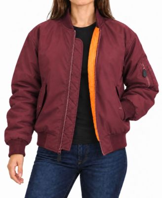 Women's Spire By Galaxy Antivento Loose Fit Heavyweight MA-1 Flight Bomber Jacket