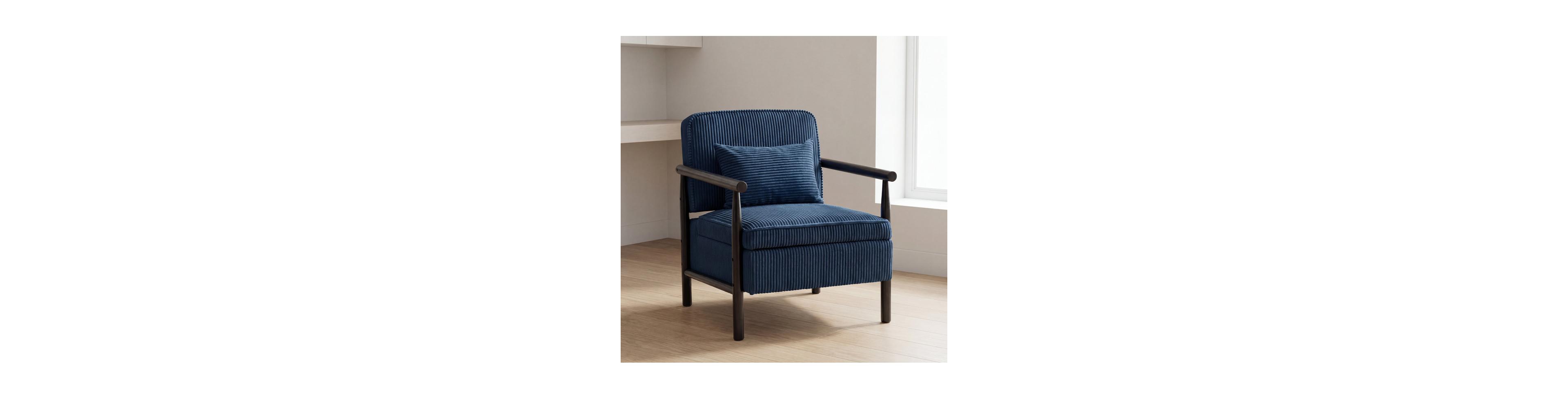 sumyeg High-Density Sponge Accent Lounge Chair, 250LBS Leisure Chair with Waist Support and Built-in Storage