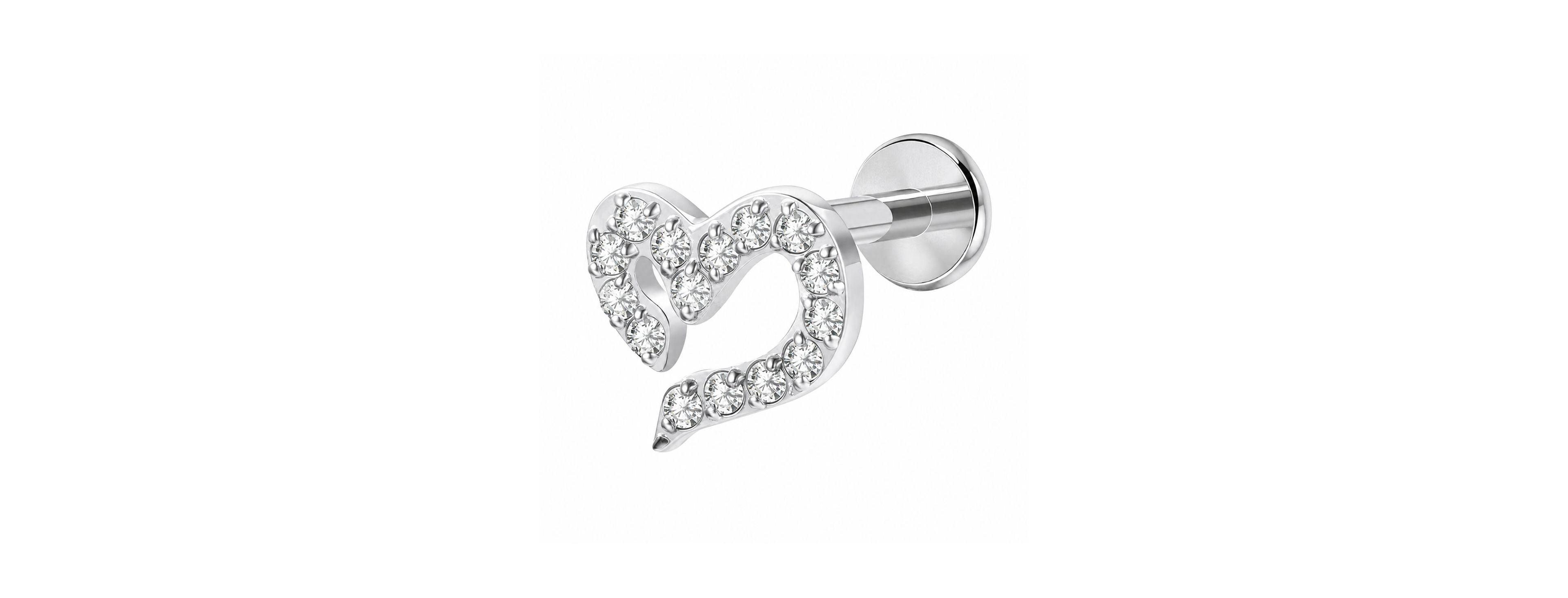 Rebl Jewelry Cubic Zirconia Pave Silver-Tone Open Heart Flat-Back Stud Earrings