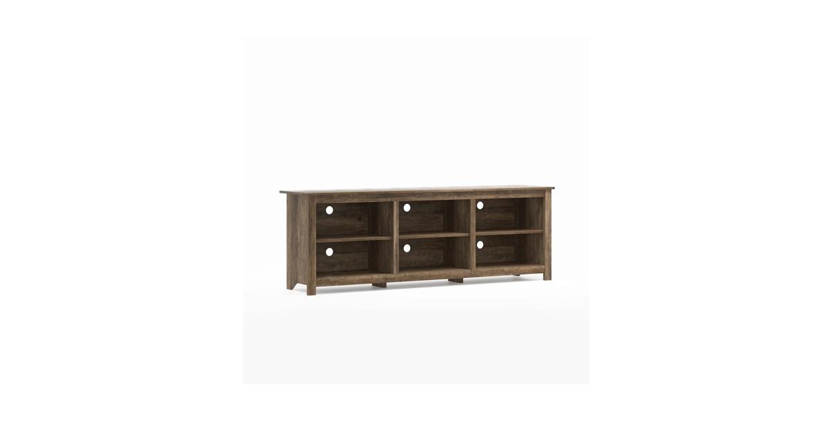 Slickblue Farmhouse Tv Stand with Wood Construction for 70-Inch TVs - Brown oak