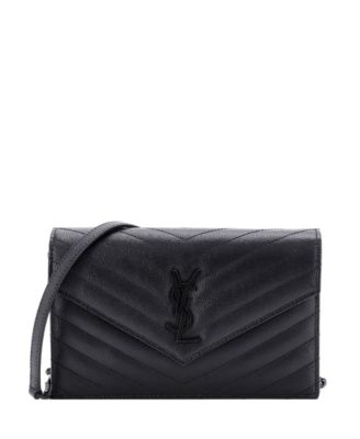 Small Classic Monogram Wallet on Chain Matelasse Chevron Leather