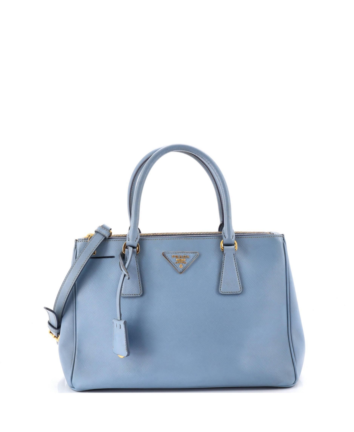 Pre-Owned Prada Small Double Zip Lux Tote Saffiano Leather