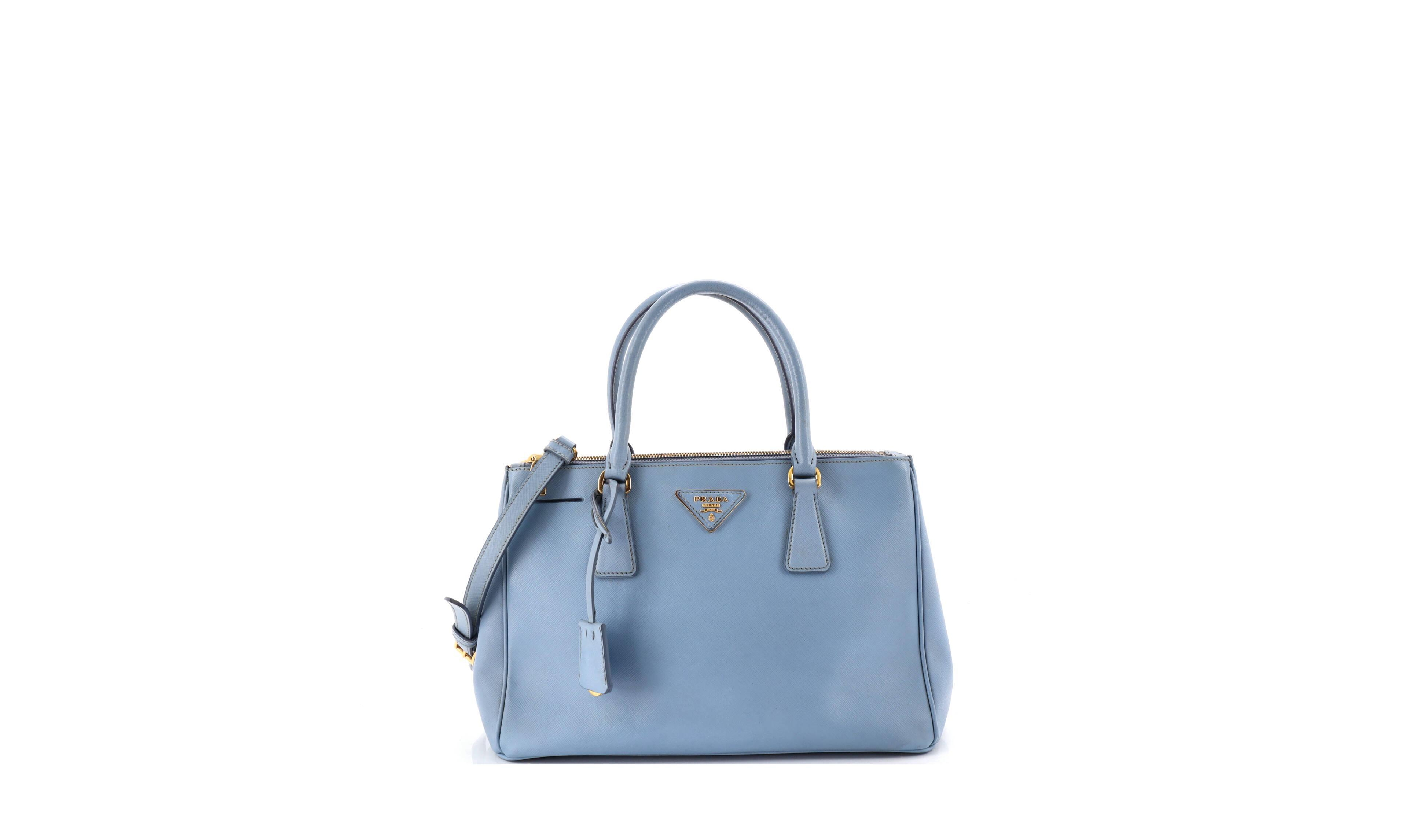 Pre-Owned Prada Small Double Zip Lux Tote Saffiano Leather
