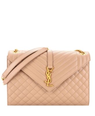 Large Classic Monogram Envelope Satchel Mixed Matelasse Leather
