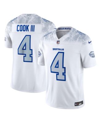 Men's James Cook III White Buffalo Bills Rivalries Collection Stitched Limited Jersey